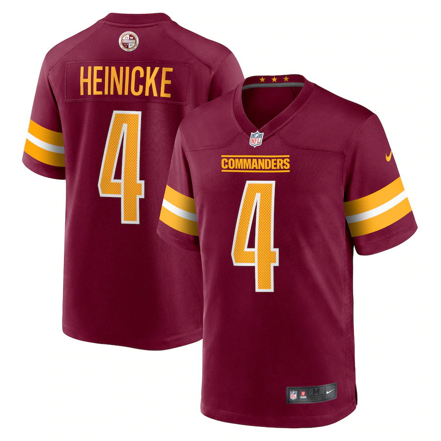 Men Washington Commanders #4 Taylor Heinicke Nike Burgundy Game NFL Jersey->washington commanders->NFL Jersey
